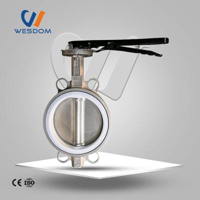 China General Wafer Seat Butterfly Valve Stainless Steel Resilient Handle for sale