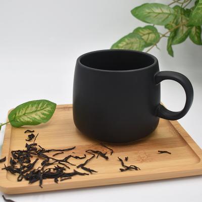 China Customized Viable Creative Matte Ceramic Black Coffee Mugs Over Sized Tea Mug For Outdoor Coffee Mug for sale