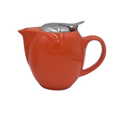 China High Quality Viable Stoneware Ceramic Simple Teapot Mini Teapot With Ceramic Infuser Teapot for sale