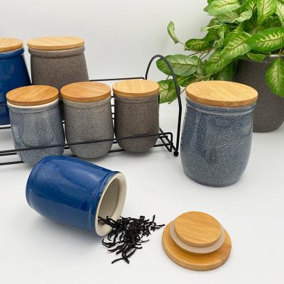 China Sustainable Kitchen Coffee Storage Containers Good Quality Ceramic Airtight Canister Set For Galley for sale