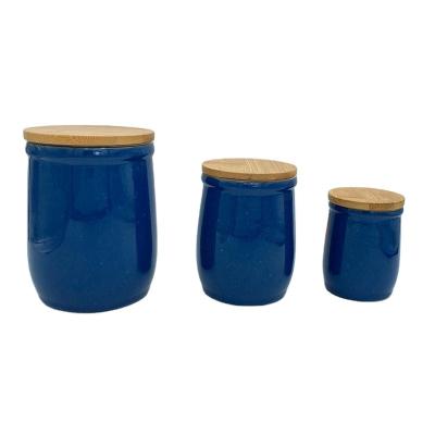 China Viable Luxury Classic Porcelain Food Storage Bottles and Jars Dry Ceramic Canister Set for Kitchen for sale