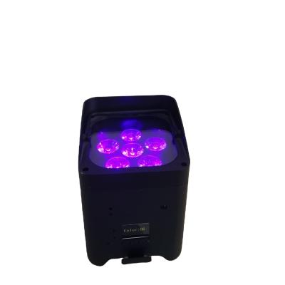 China Battery WiFi APP Stage Light Wireless DJ LED Hotel 6X18W 6 In 1 PAIR Can Uplight for sale