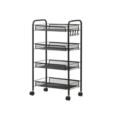 China Removable Trolley Storage Rack Kitchen Living Room Bedroom Bathroom Storage Shelf for sale