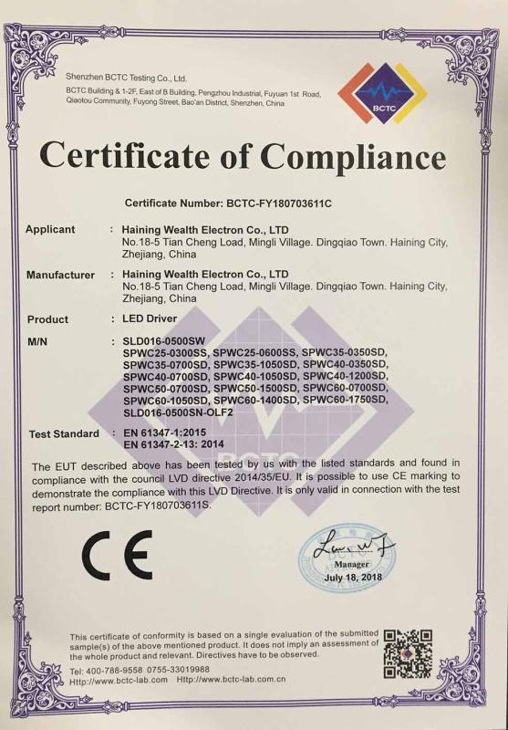 CE - Haining Wealth Electron Co., Ltd.