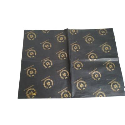 China Logo Printed 17gsm Custom Eco Friendly Moisture Proof Gift Wrapping Thin Black Paper for sale