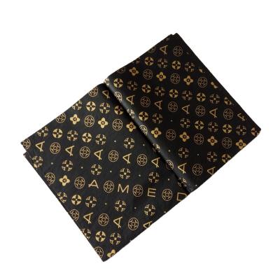 China Custom Logo Black Gift Wrapping Moisture Proof Printing Silk Tissue Paper for sale