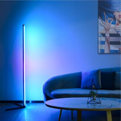 China Modern Style LED Floor Lamp Touch Easy Installation Colorful Corner Light For Living Room Gaming for sale