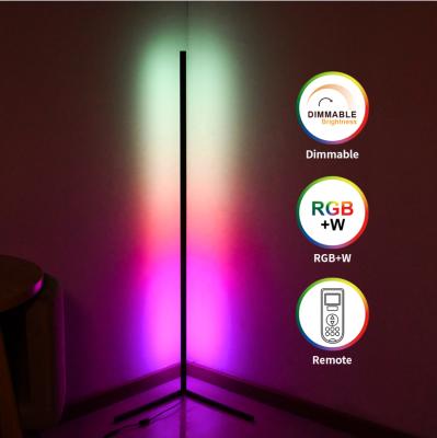 China Modern Creative Colorful LED Floor Lamp RGB Marquee Standing Lights Corner Light Remote Control For Cafe Bedroom Living Room Bar for sale