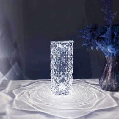 China Diamond Table Lamp Modern Crystal Minimalist Remote Control Desk Lamps for Bedroom Decoration Living Room for sale