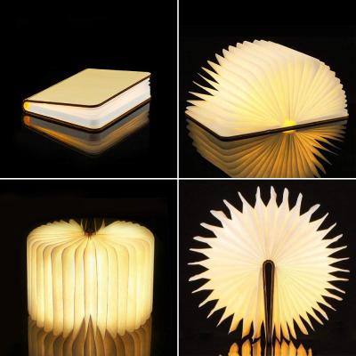 China Modern Portable 5V USB Night Light 5V USB Rechargeable Wooden Desk Table Book Lamp 3 Colors Magnetic Foldable Magnetic Foldable Home for Decoration for sale