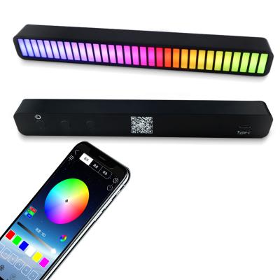 China New Car 2021 Level Modern Sound Light Voice-activated Rhythm Music Control RGB Ambient Light With 32 LED Car Decoration Home Lamp for sale