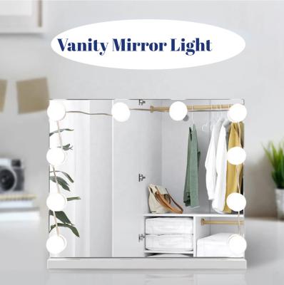 China Modern Professional LED Makeup Mirror Light USB Backlit Full Table Mirror with Light 6 10 14 Bulbs Hollywood Vanity Lights for sale