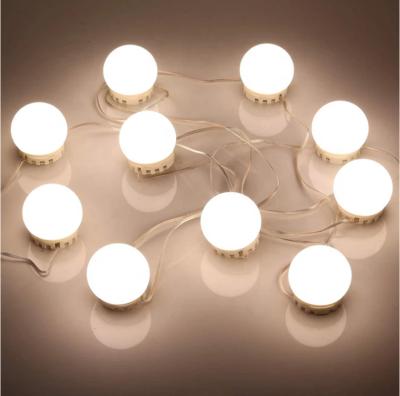 China Bathroom Hollywood 10 LED Bulbs Adjustable Color and Glow Vanity Mirror Lights for Makeup Dressing Room for sale