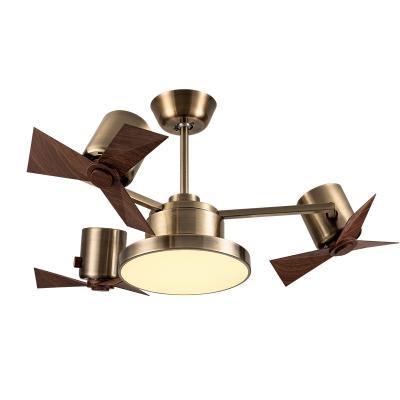 China Simple Design Modern Low Noise 3 Colors Change Modern LED Light 3 Fan Speed ​​110cm Bedroom Ceiling Fan Light for sale