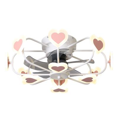 China Simple Modern Invisible Color 60CM Modern LED Blade 3 Style Room Kids Room Changeable Indoor Ceiling Fan Lights for sale