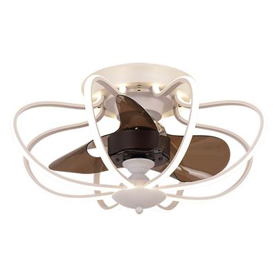 China DC 66CM Modern Decorative Ceiling Fan Remote Control Three-color Dimming Ceiling Fan With LED Light for sale