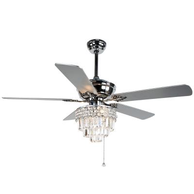 China Factory Outlet Modern Simple Luxury Crystal Black 52 Inch Chandelier Ceiling Fan Lamp Modern Fan Light Ceiling Lights for sale