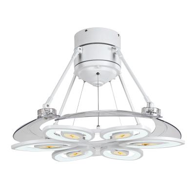 China New Modern Design 48 Inch Modern Luxury Led Ceiling Fan Light White Ceiling Fan With Led Light Living Room Restaurant for sale