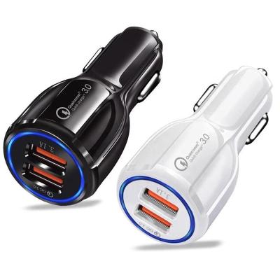 China PD 3.0 18W Quick Charge 3.0 Charger Dual USB Car Fast Charger For iPhone 12 11 8 7 6 5 Samsung Xiaomi Mi Huawei LG QC 3.0 Phone Charger for sale