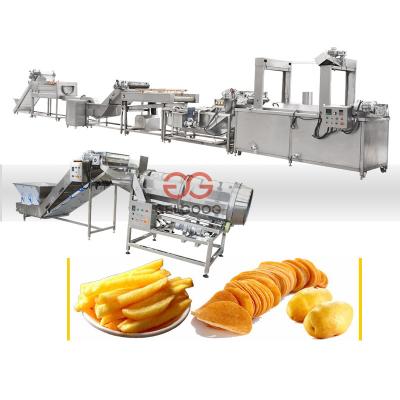 China Fully Automatic Potato Chips Making Machine Price In India Snack Factory Gelgoog 300KG/H for sale