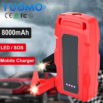 China Car Battery Jump Start Charge For Phone Mini Multi-Function 12v 8000mAh Portable Lithium Car Jump Starter / Super Capacitor Car Jump Starter Power Bank for sale