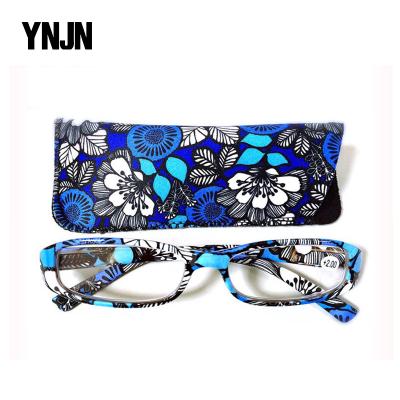 China YNJN Hot Sale 13 Colors Slim CE Plastic Unisex Reading Glasses With Case for sale