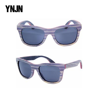 China Fashion Sunglasses High Quality Purple Colorful Bamboo Frame Cheap Promotional Custom Sunglasses for sale