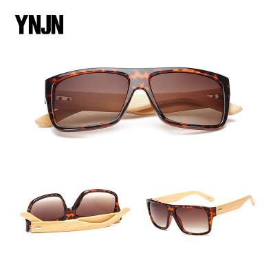 China Wholesale Fashion YNJN Sunglasses CE Cut Out Print Beautiful Photochromic Logo Rectangle Polarized Bamboo Sunglasses for sale