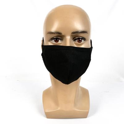 China 3 Layer Breathable Reusable Adjustable Cotton Face Mask Cloth Cloth Fabric Black Sports Facemask for sale