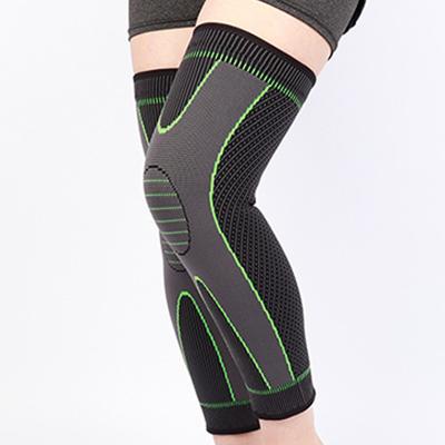 China Custom Breathable Soft Compression Sports Protector Compression Long Leg Fabric Elasticity Knee Sleeve for sale