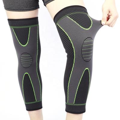 China Adult Knitted Anti Slip Compression Knee Sleeves Leg Calf Support Extra Long Sleeve For Basketball Arthritis Retraining for sale