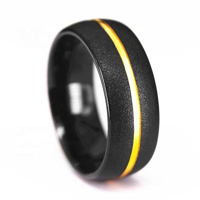 China 2020 Newest Vintage Black Gold Tungsten Rings For Wedding Couples for sale