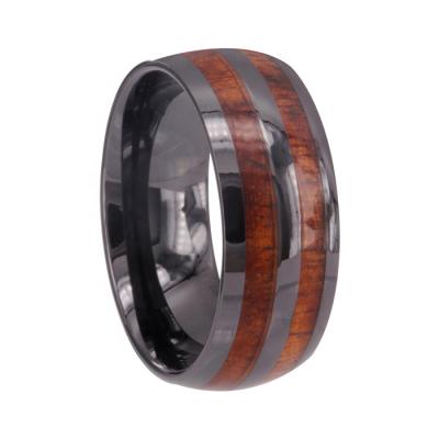 China CLASSIC High Quality Ceramic American Zebra Wood Ring Jewelry For Men for sale