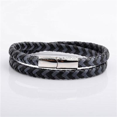 China Stainless Steel Fashion Bracelets Fancy Bangle Designs Men Leather Bracelet for sale