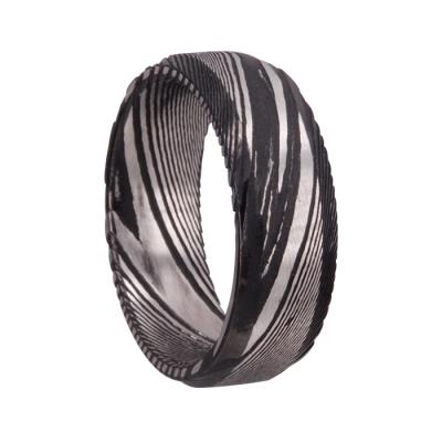 China Shenzhen Chengjewelers Co.Wholesales 8mm Damascus Steel CLASSIC Black Arab Men's Ring With High Quality for sale