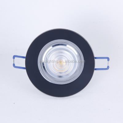 China Interior Lighting Black Color Round Double Circle Aluminum GU 5.3 Crystal Downlight Fixture For Home Use for sale