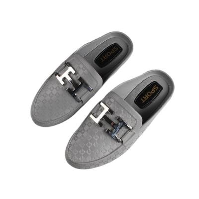 China Deodorization Fashion Baotou Round Toe Sandals Lazy Flat Bottom Metal Chain Shoes For Ladies for sale