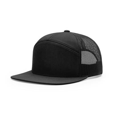 China COMMON Richardson Style Wholesale Blank Flat 7 Panel Trucker Hat Brim 958 Snapback Hat Cap For Men for sale