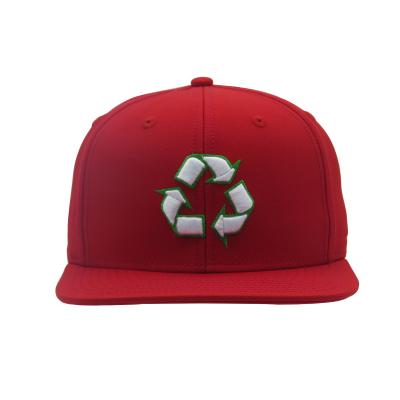 China COMMON Recycle Fabric Custom 6 Panel Snapback Hat With Customized Embroidery Logo for sale