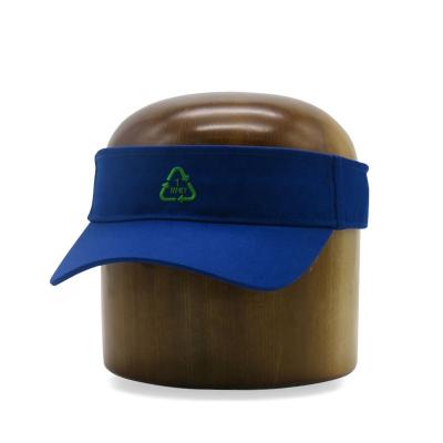 China Custom Flat Embroidery COMMON Golf Logo RPET Outdoor Visor for sale