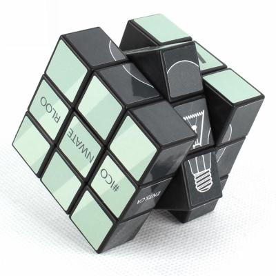 China Cartoon Promotional Toy Square 3x3x3 Advertising Plastic Custom Toys Unique Puzzle Magic Cube With Logo for sale