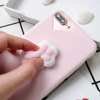 China Cartoon Toy Silicon Paw Pink Color 6plus Squishy Phone Case 4.7 Inch for sale