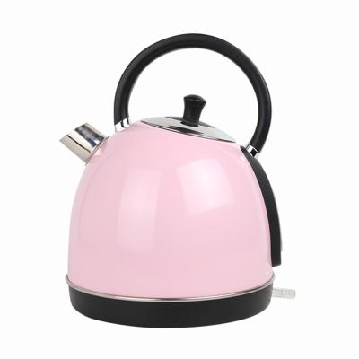 China 360 Degree China Base Stainless Steel Tea Kettle Colorful Rose Rotation Electronic Kettle Cordless Kettle 1.7L for sale