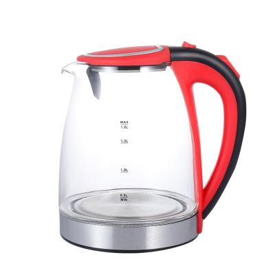 China Wholesale 360 ​​Degree Base Kettle Silicone Handle Rotating Kettle Glass Plug Customized Electric Tea Kettle for sale