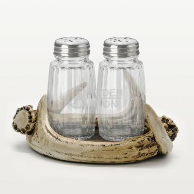 China Resin Opens Antler Home Decor Decoration Seasoning Condiment Set Jar GL013 for sale