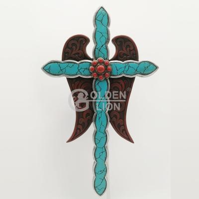 China Europe Resin Wall Hope Love Wing Cross Resin Cross Decoration for sale