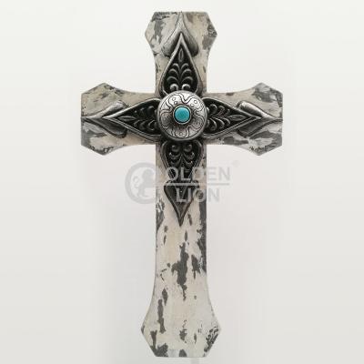 China Europe Polyresin Grain Resin Religious Cross Wooden Cross for sale