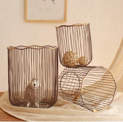 China Sustainable Vintage Wire Storage Basket, Rope Handle for sale