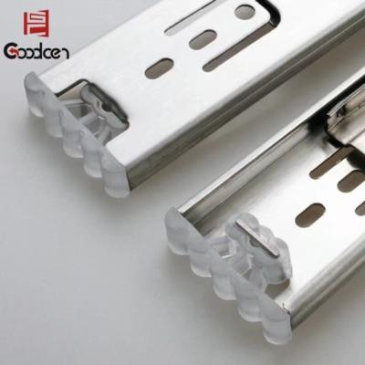 China Modern Stainless Steel Ball Bearing Drawer Push Opening 3 Times Soft Narrow Drawer Slides for sale