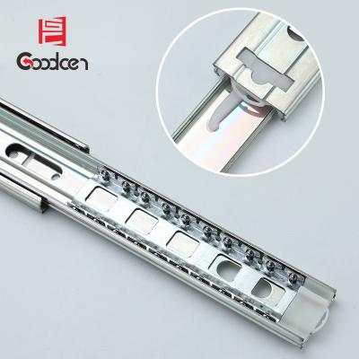 China 3 Solid Balls Modern Stainless Steel Hydraulic Silent Extension Drawer Slides for sale